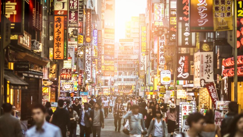 Sunset at Shinjuku , Tokyo – Japan.