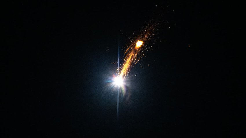 TEL AVIV, ISRAEL – JUNE 18: Israel’s ‘Iron Dome’ air defense system responds to incoming Iranian ballistic missiles as seen from Tel Aviv, Israel on June 18, 2025.