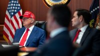 U.S. President Donald Trump holds a meeting alongside Secretary of State Marco Rubio in the Situation Room at the White House in Washington, D.C., U.S. June 21, 2025.