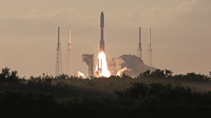 An Atlas V rocket of United Launch Alliance (ULA) lifts off from Space Launch Complex 41 at the Kennedy Space Center in Cape Canaveral, Florida on June 23, 2025.