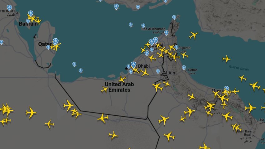 Flight patterns over United Arad Emirates.