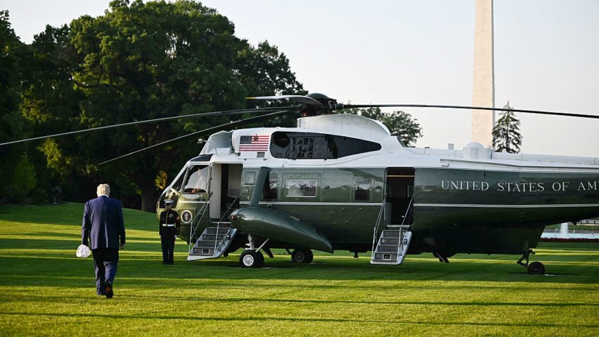 U.S. President Donald Trump walks to board Marine One before departing from the South Lawn of the White House in Washington, DC on June 24, 2025, to attend the NATO’s Heads of State and Government summit in The Hague.