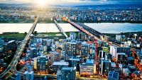 Aerial view of Osaka Skyline