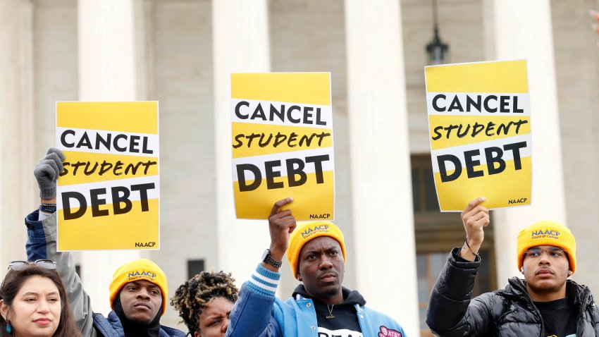 Student loan borrowers and advocates gather