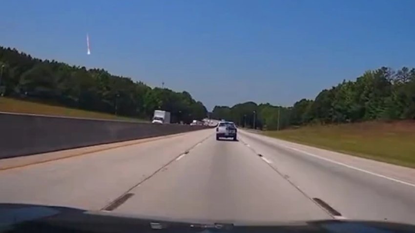 Videos shared on social media showed the fireball shoot down into a wooded area in South Carolina.
