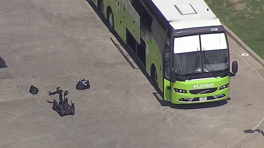 A suspicious bag that was phoned in to police as a bomb threat Monday morning has led to an evacuation of a charter bus and a road closure in Plano, police say.