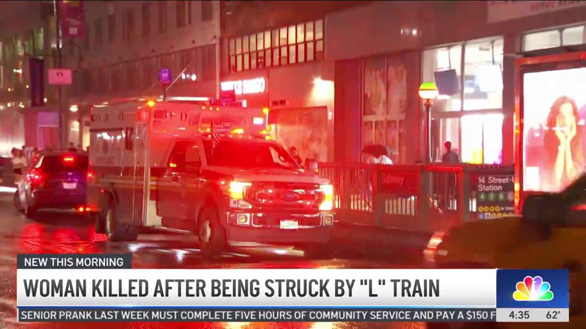 Woman dies after being hit by L train in Manhattan – NBC New York