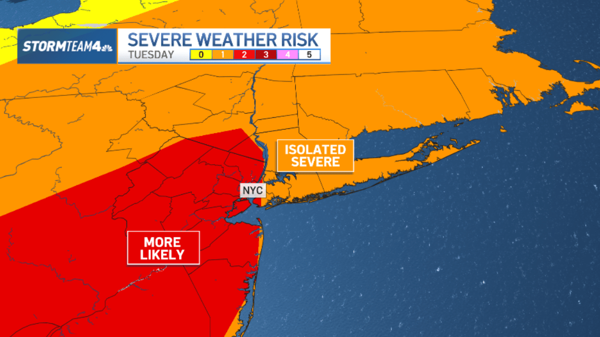 Severe storm risk rises for NYC area today: 50 mph winds, heavy rain possible