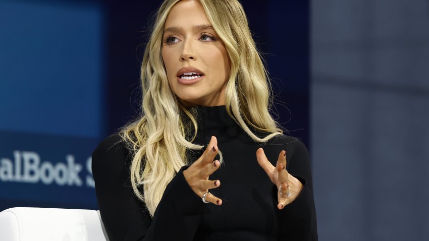 NEW YORK, NEW YORK – DECEMBER 04: Alex Cooper, host of “Call Her Daddy” and founder of the Unwell Network, speaks during the New York Times annual DealBook summit at Jazz at Lincoln Center on December 04, 2024 in New York City. The NYT summit with Andrew Ross Sorkin returns with interviews on the main stage including Sam Altman, co-founder and C.E.O. of OpenAI, Jeff Bezos, founder and executive chairman of Amazon and owner of the Washington Post, former U.S. President Bill Clinton and Prince Harry, The Duke of Sussex, among others. The discussions will touch on topics such as business, politics and culture. (Photo by Michael M. Santiago/Getty Images)
