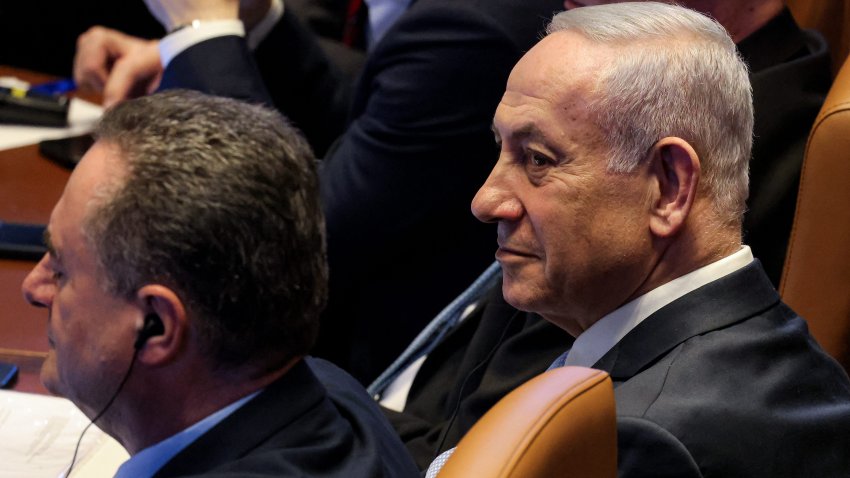 Prime Minister Benjamin Netanyahu and Defense Minister Israel Katz in Jerusalem on June 11, 2025.