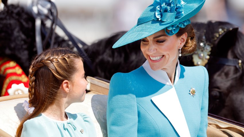 Princess Charlotte of Wales and Catherine, Princess of Wales depart Buckingham Palace in an Ascot Landau horse-drawn carriage during Trooping The Colour 2025 on June 14, 2025 in London, England. Trooping the Colour, also known as The King’s Birthday Parade, is a military ceremony to mark the official birthday of the British Sovereign. The ceremony, which takes place at Horse Guards Parade followed by a flypast over Buckingham Palace, was first performed in the mid-17th century during the reign of King Charles II. The parade features all seven regiments of the Household Division with Number 7 Company Coldstream Guards being the regiment this year having their Colour Trooped.