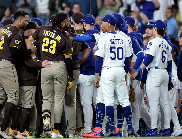 Watch Benches clear between Dodgers and Padres as bad blood spills out
