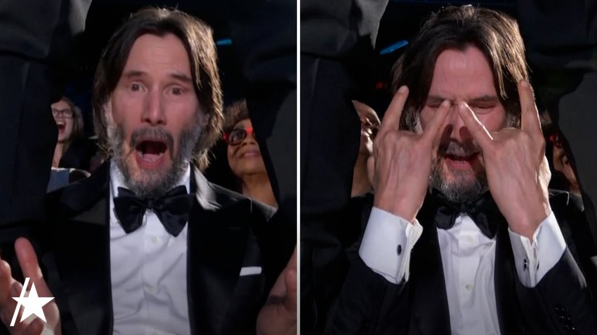 Keanu Reeves' night at the Tony Awards: Shocked by Jonathan Groff straddle  & more! – NBC New York