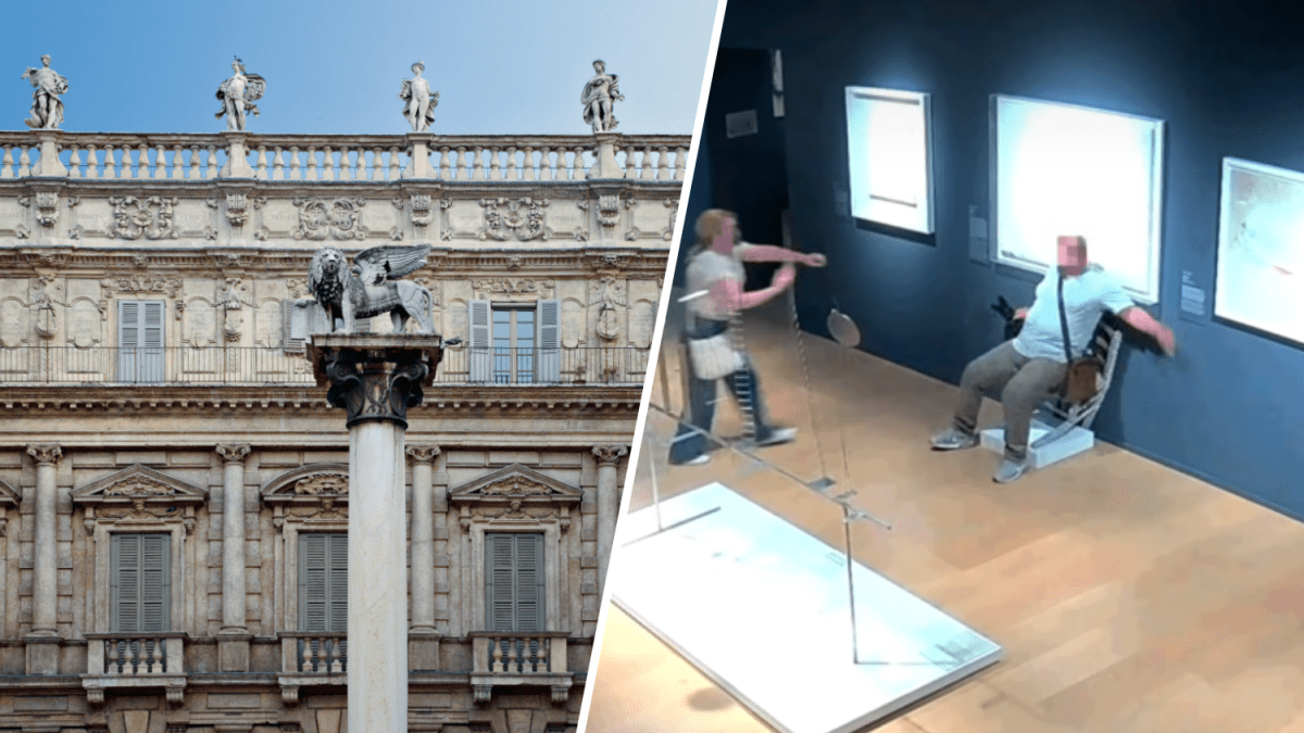 Tourists Destroy Swarovski Chair at Palazzo Maffei Verona