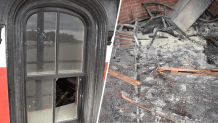 Photos of damage made to historic Tarrytown Lighthouse.