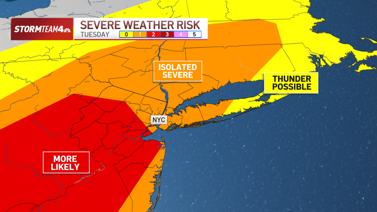 NYC area under heat advisory Tuesday; severe P.M. storms may bring flooding, strong winds