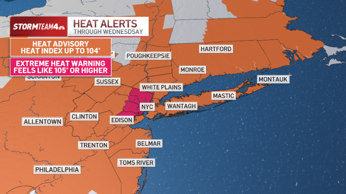 Extreme heat warning hits NYC; forecast brings Thursday storms – NBC ...