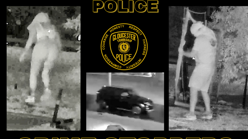 Suspects in Gloucester Township caught on camera after stealing baseball equipment from sandlot valued at over $1,000.