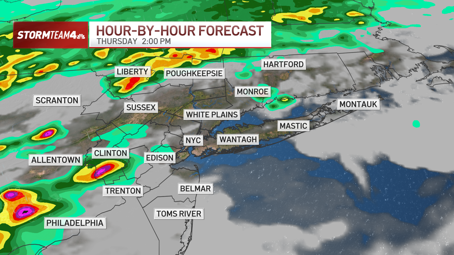 Flood watch NYC, NJ expect storms. See hourly weather radar NBC New York