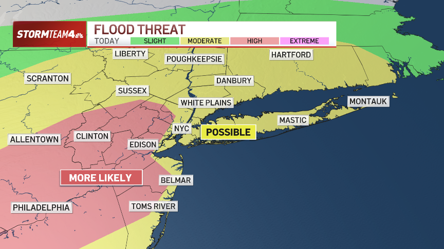NYC flood watch issued; forecast calls for heavy rain. See timing – NBC ...
