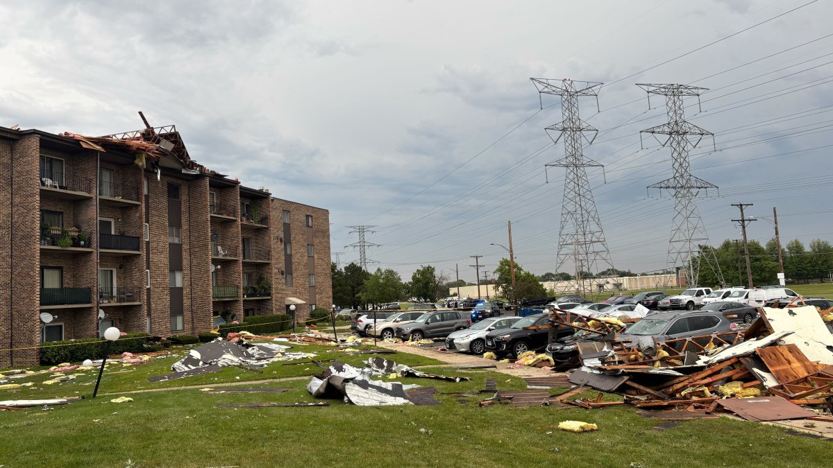 Roof of suburban apartment building torn off by severe storms – NBC New ...