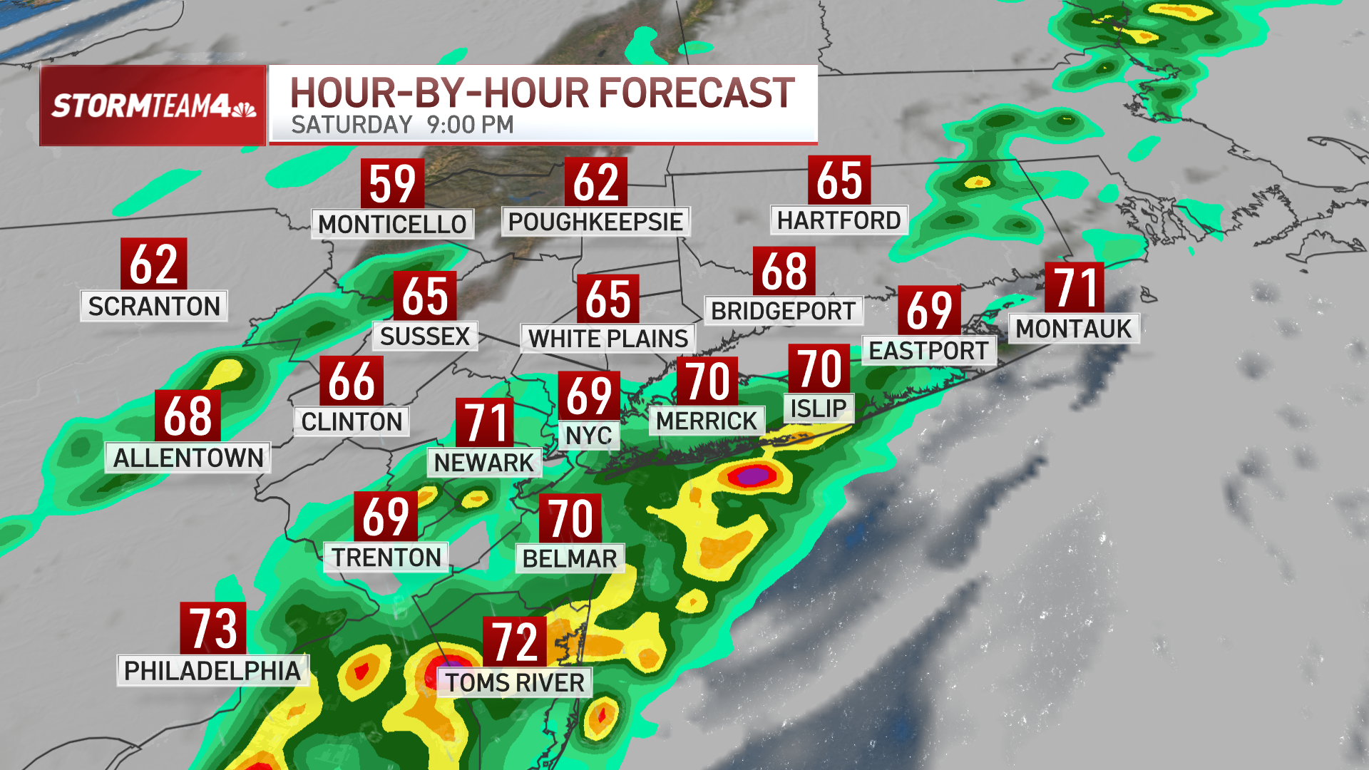 Hour-by-hour radar outlook as storms threaten to slam NYC area – NBC