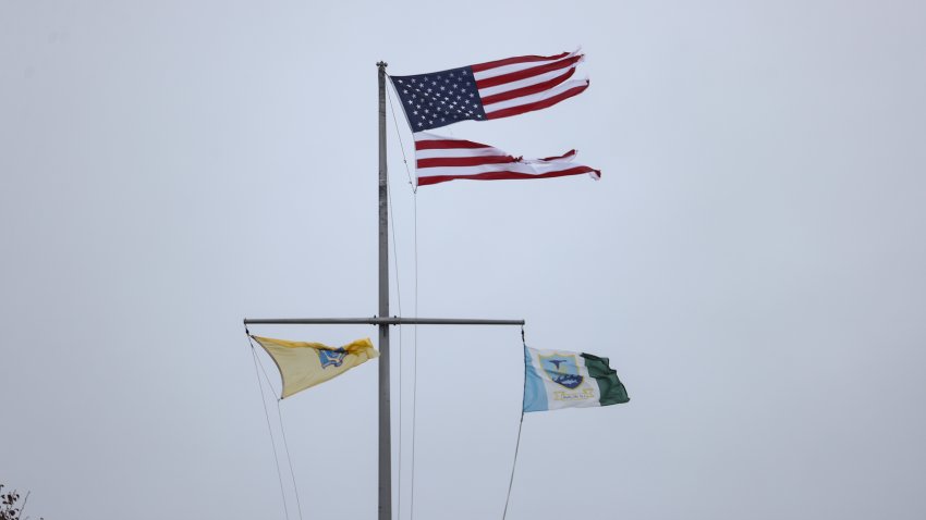AVALON, NEW JERSEY – OCTOBER 12: A powerful nor’easter brings coastal flooding to the Jersey Shore on Sunday afternoon, with high tide sending water over docks and into streets in Avalon, New Jersey, United States on October 12, 2025. Strong winds and heavy surf caused dangerous conditions along the coast as officials urged residents to avoid flooded areas.