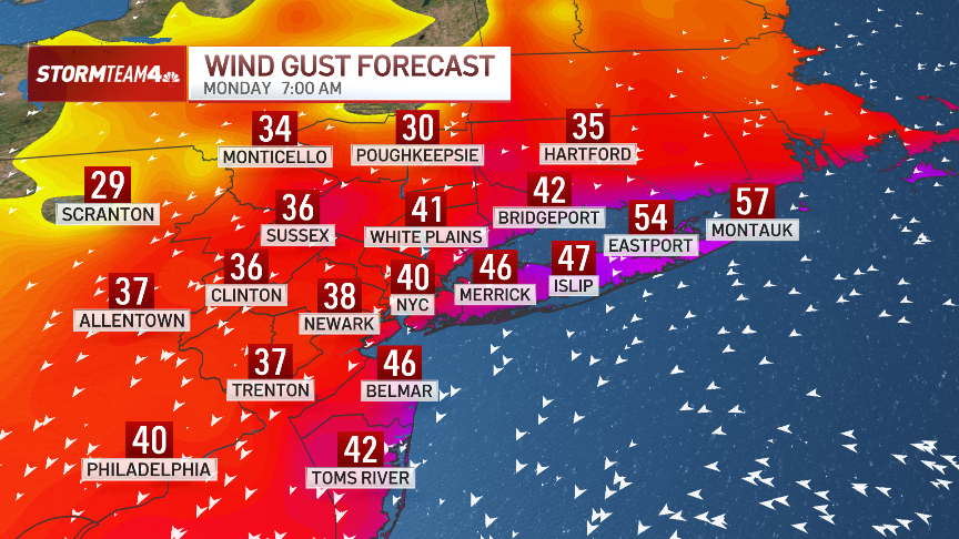 NYC weather calls for strong winds, rain – NBC New York