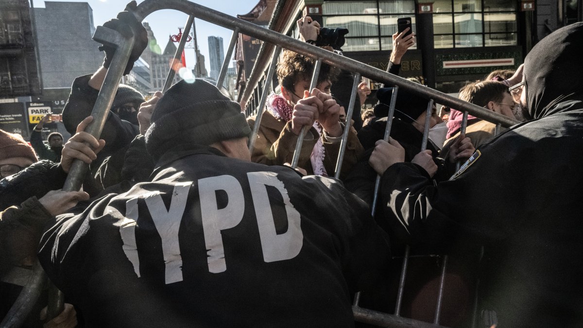 Police said several people were arrested Saturday for refusing to disperse.