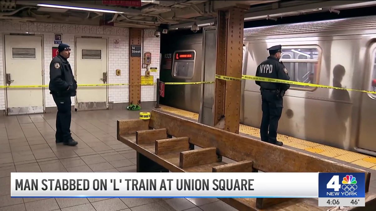 Man stabbed in the back on L train at Union Square station – NBC New York