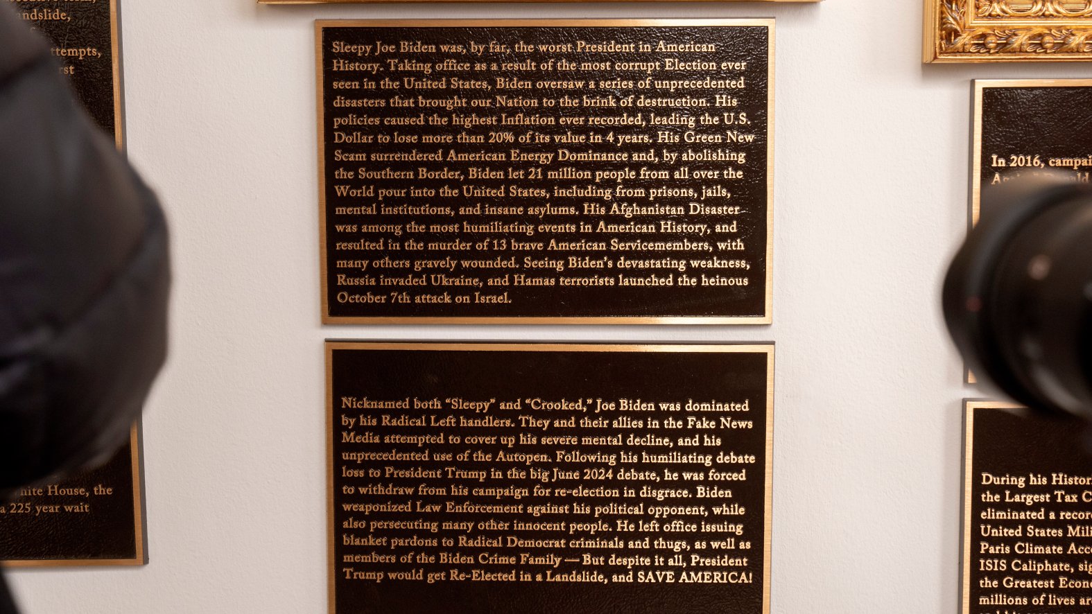 White House installs plaques mocking Obama and Biden – NBC New York