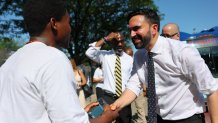 New York Mayor Zohran Mamdani, D-N.Y., greets voters in the South Bronx of New York City on June 24.