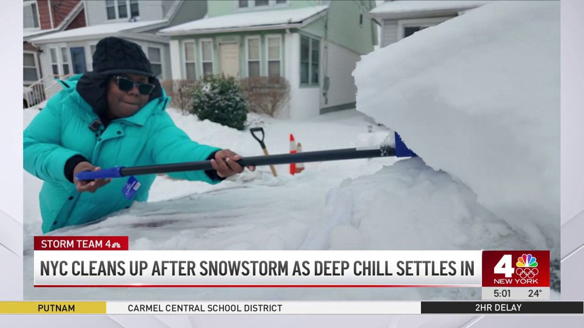 NYC cleans up after snowstorm as deep chill settles in – NBC New York