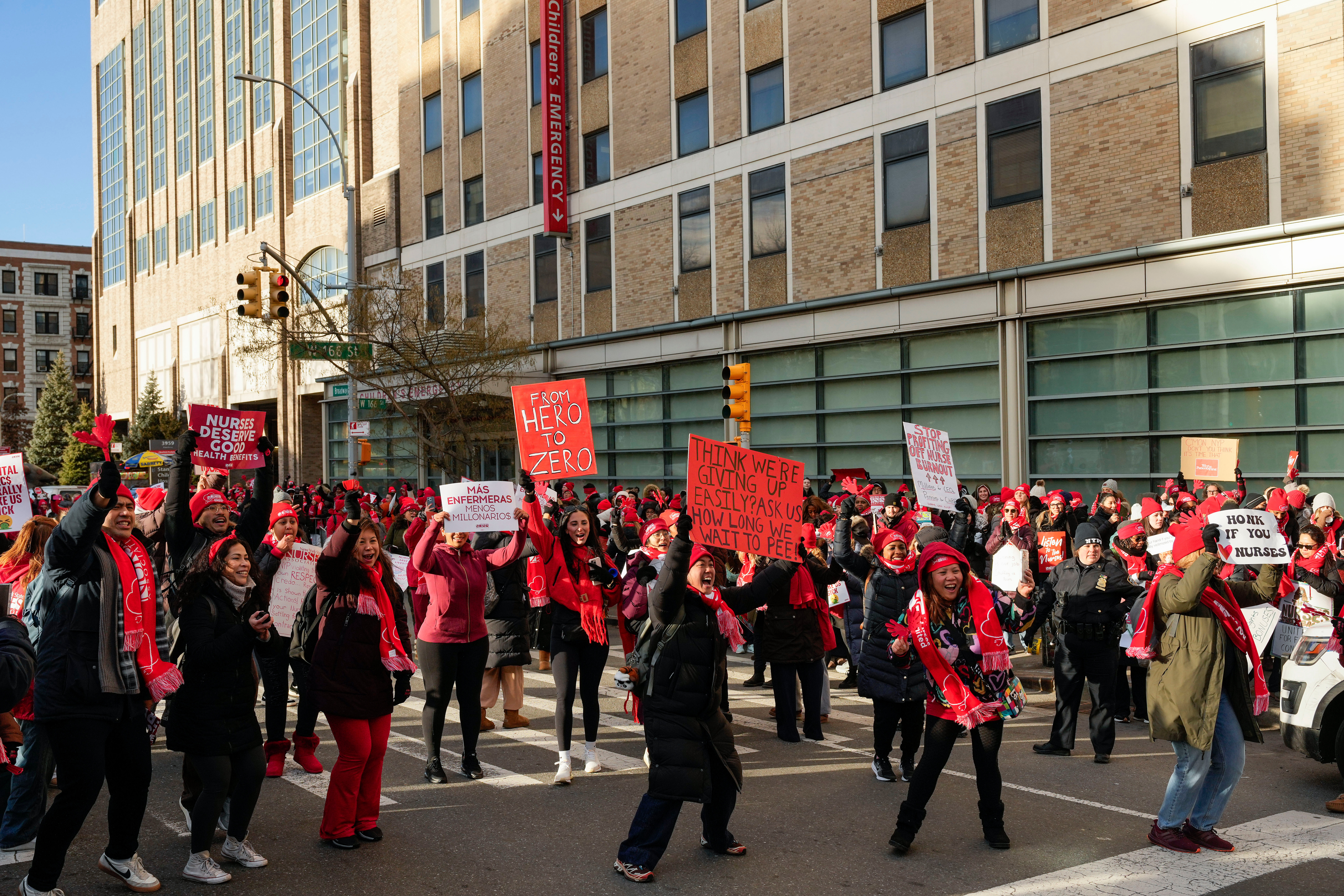 The hospitals affected by the nurses strike in NYC are Mount Sinai, Montefiore and NY-Presbyterian.