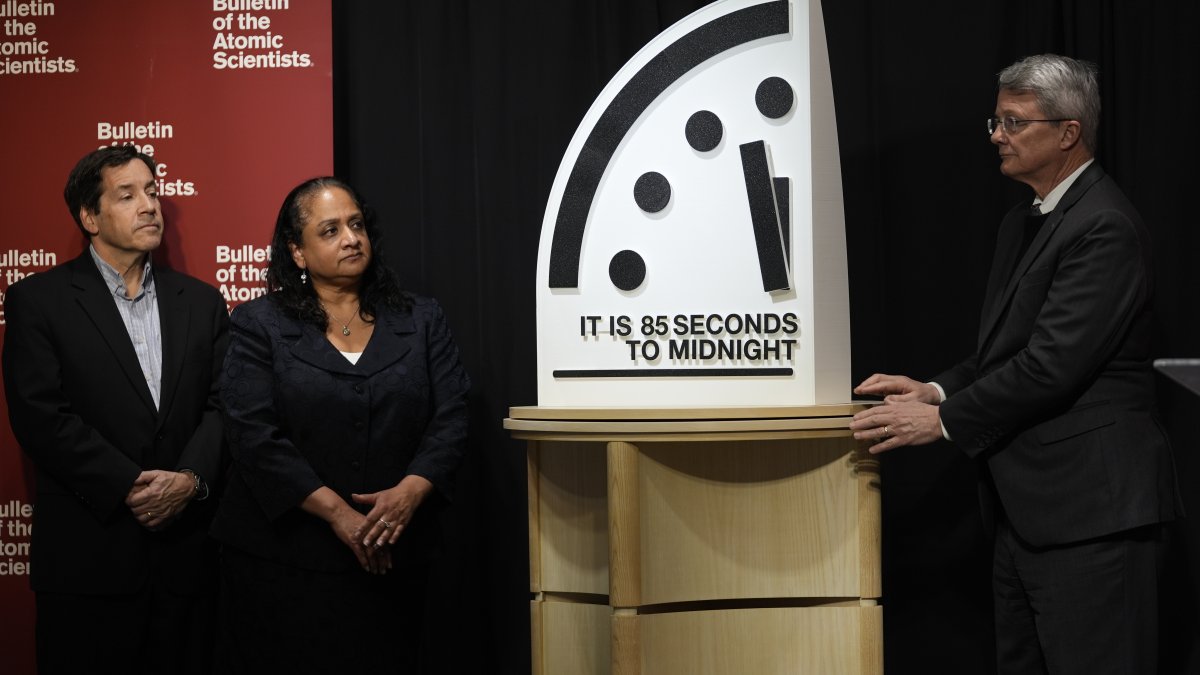 ‘Doomsday Clock' moves closer to midnight over nuclear weapons, climate change and AI threats