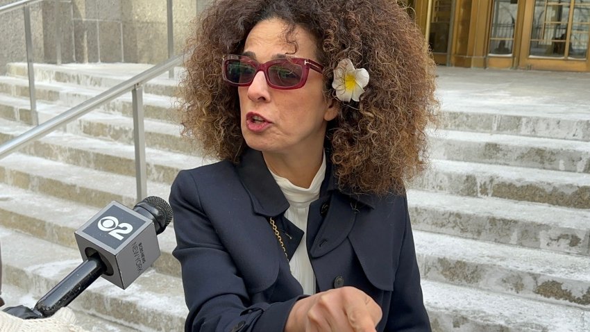 Iranian-American journalist Masih Alinejad speaks outside Manhattan federal court after the sentencing of a man who admitted to agreeing to try to kill her on behalf of the Iranian government Wednesday, Jan. 28, 2026, in New York.
