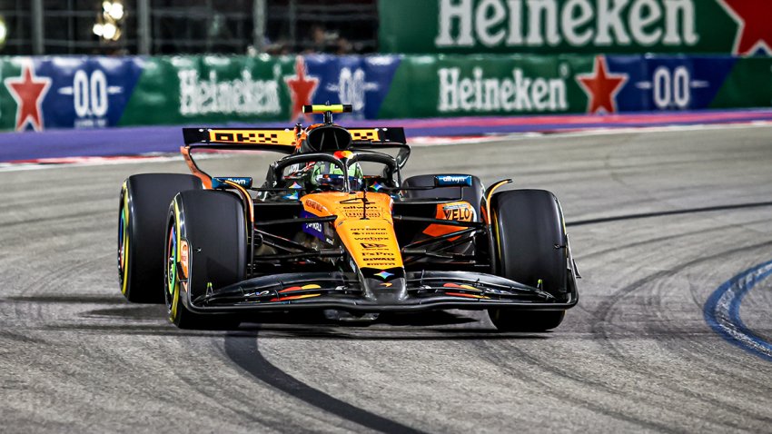 File photo. Lando Norris of the UK drives the (4) McLaren F1 Team MCL39 Mercedes during the Formula 1 Heineken Las Vegas Grand Prix 2025 in Las Vegas Strip Circuit, Nevada, USA, on Nov. 22, 2025.