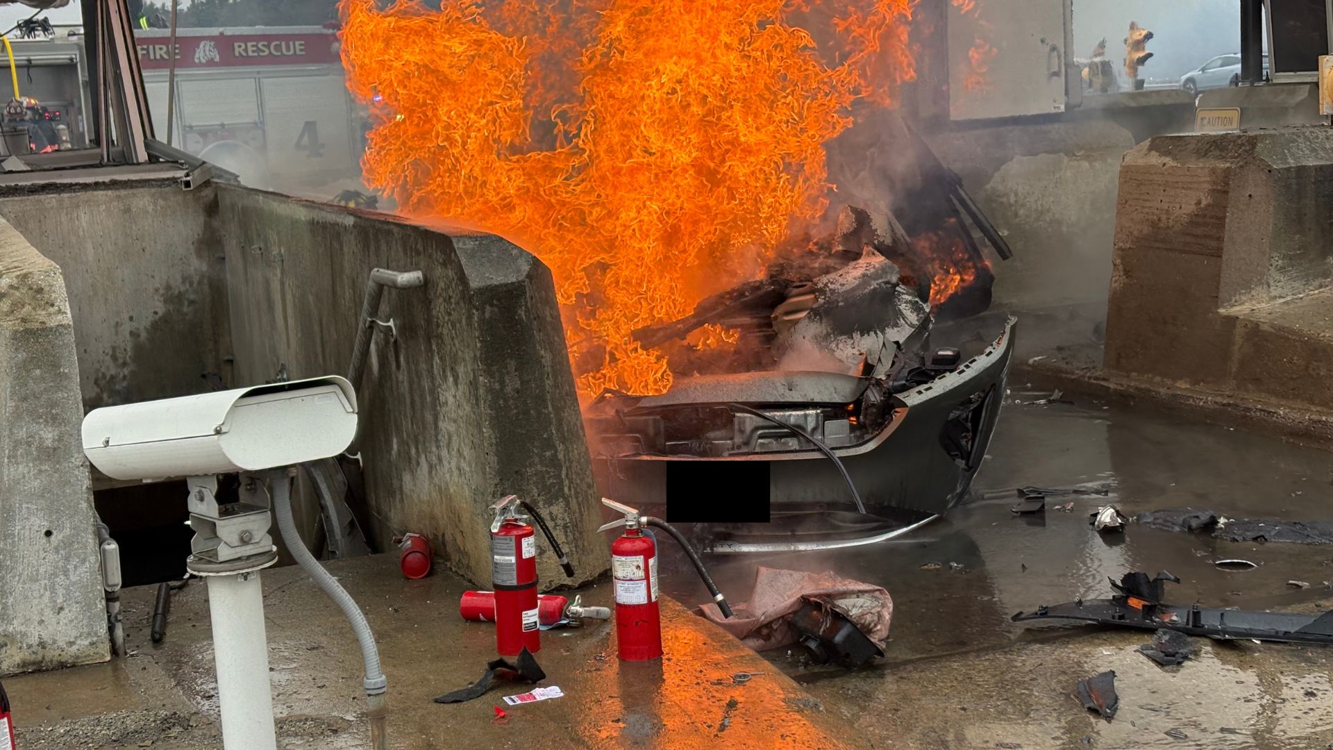 Eugene Mirman Car Crash Video Shows SUV in Flames