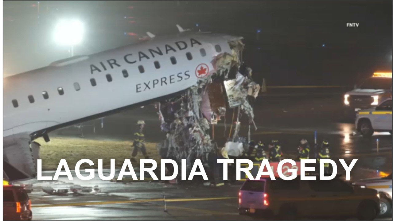 ▶ WATCH LIVE: LGA crash scene l Air Canada plane