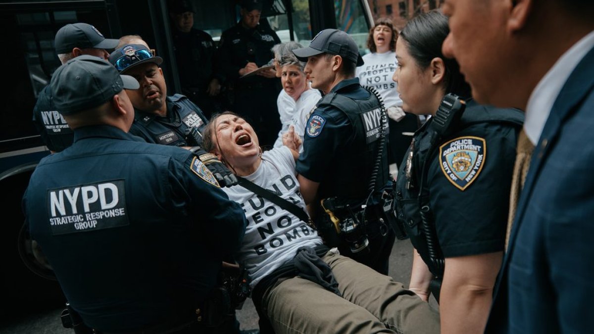 Nearly 100 arrested in protest urging Schumer, Gillibrand to stop bomb sales to Israel