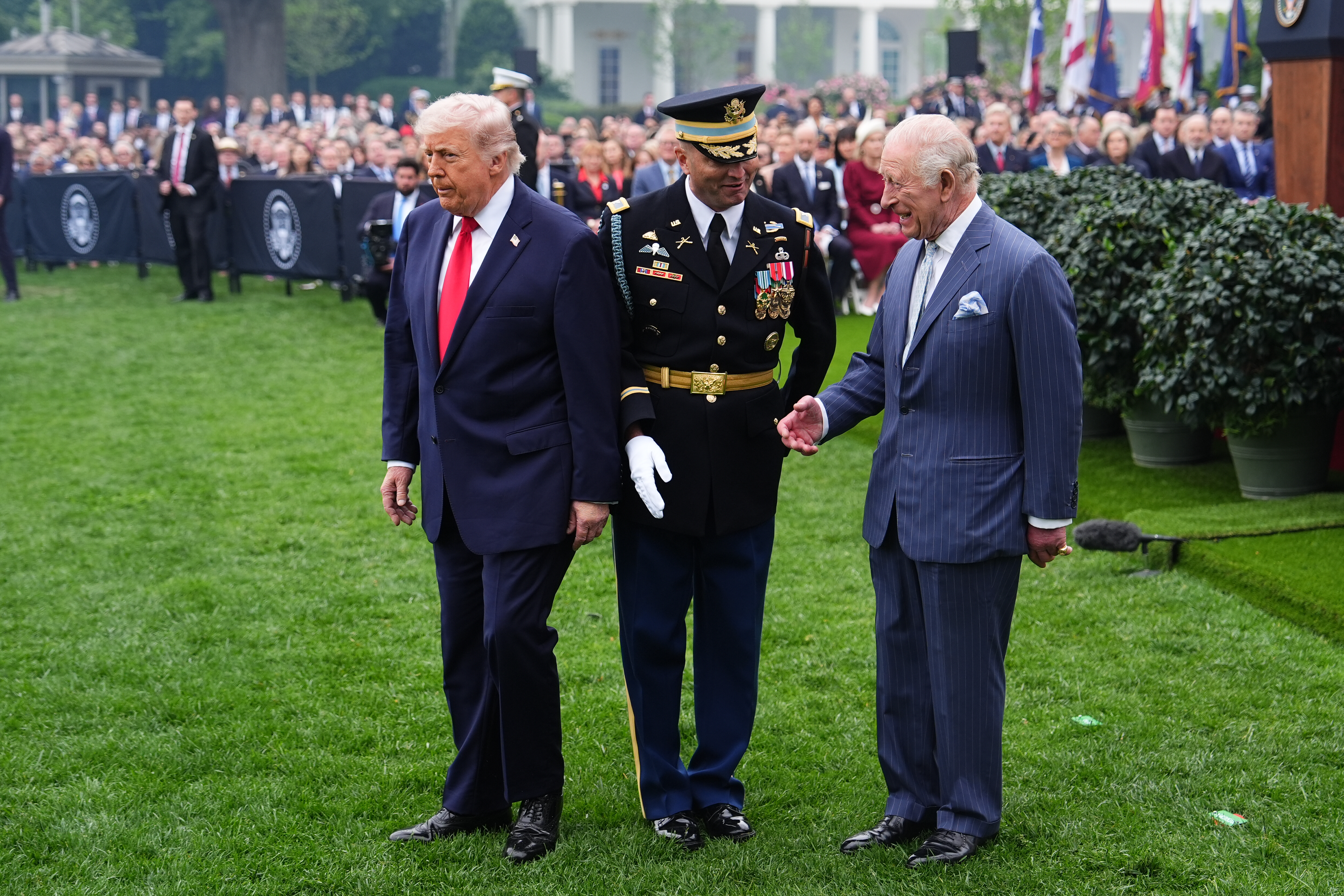 Did the Trumps break protocol during the royal visit?