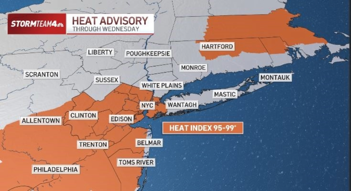 More extreme heat Wednesday before storms cool down tri-state – NBC New ...