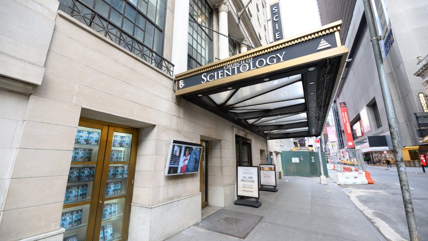 A view outside the Church of Scientology in New York City.
