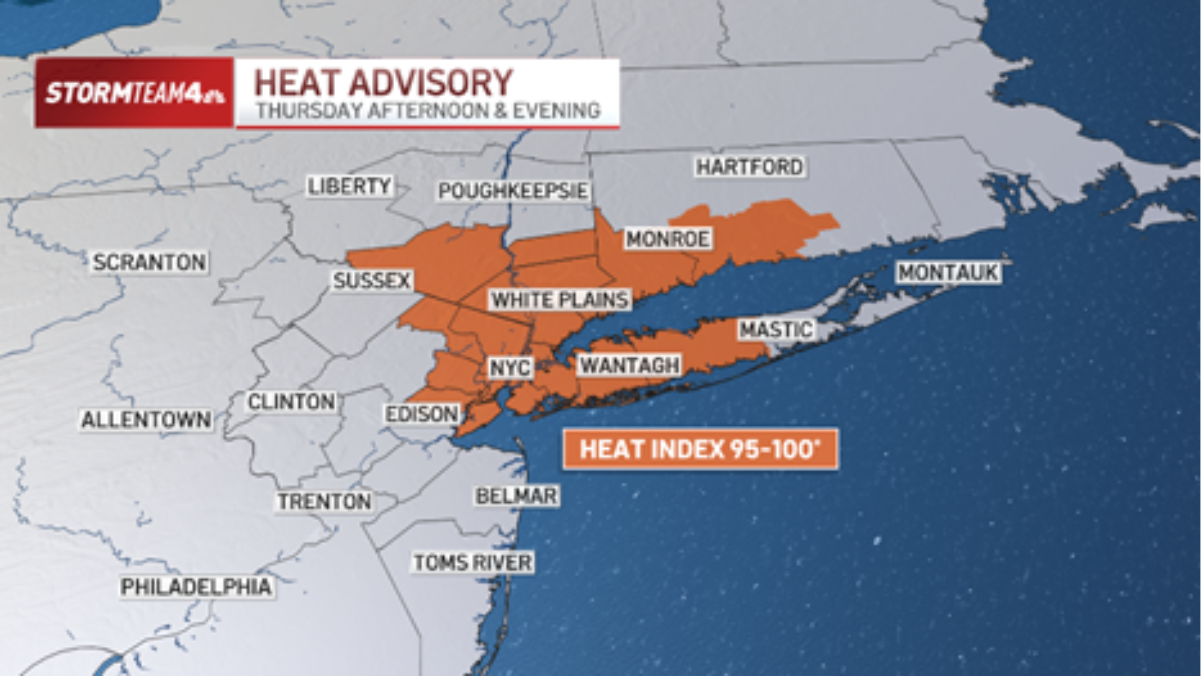 NYC heat advisory takes effect as severe weather threatens – NBC New York