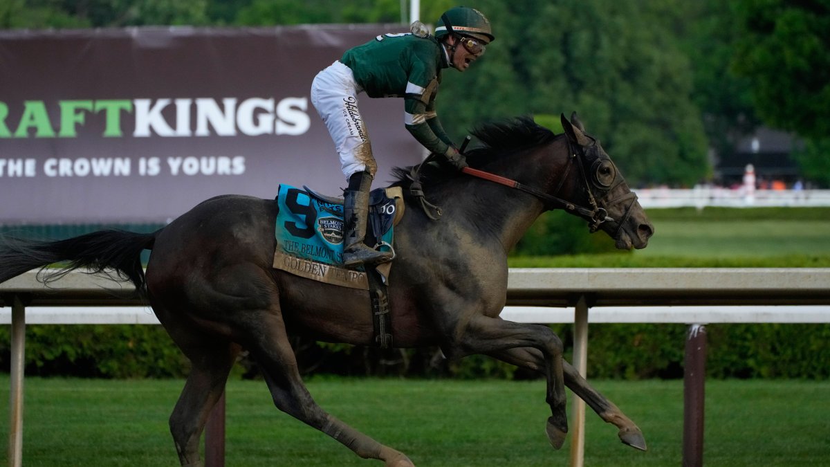 Golden Tempo wins the Belmont Stakes after winning the Kentucky Derby