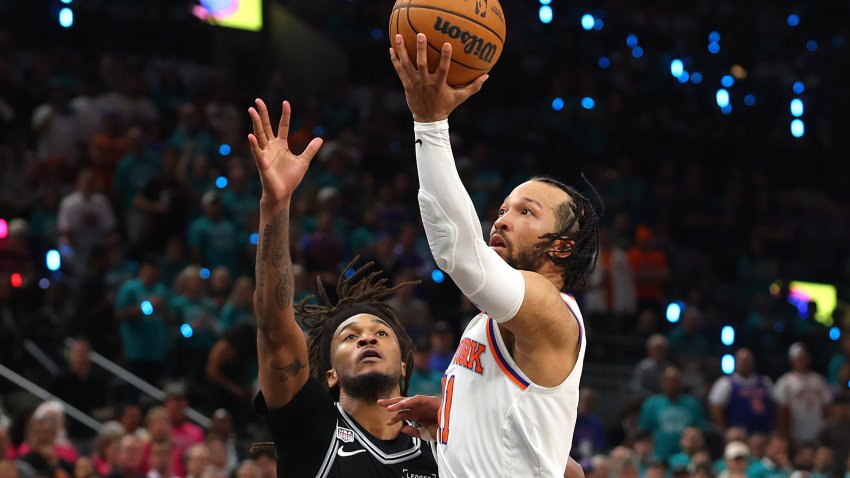 SAN ANTONIO, TEXAS – JUNE 03: Jalen Brunson #11 of the New York Knicks shoots the ball against Stephon Castle #5 of the San Antonio Spurs during the fourth quarter in Game One of the 2026 NBA Finals at Frost Bank Center on June 03, 2026 in San Antonio, Texas. NOTE TO USER: User expressly acknowledges and agrees that, by downloading and or using this photograph, User is consenting to the terms and conditions of the Getty Images License Agreement.