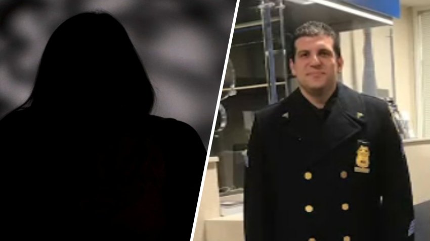 Silhouette of victim (left) and former Harrison cop Robert Carlucci (right). Photo courtesy: Harrison PD