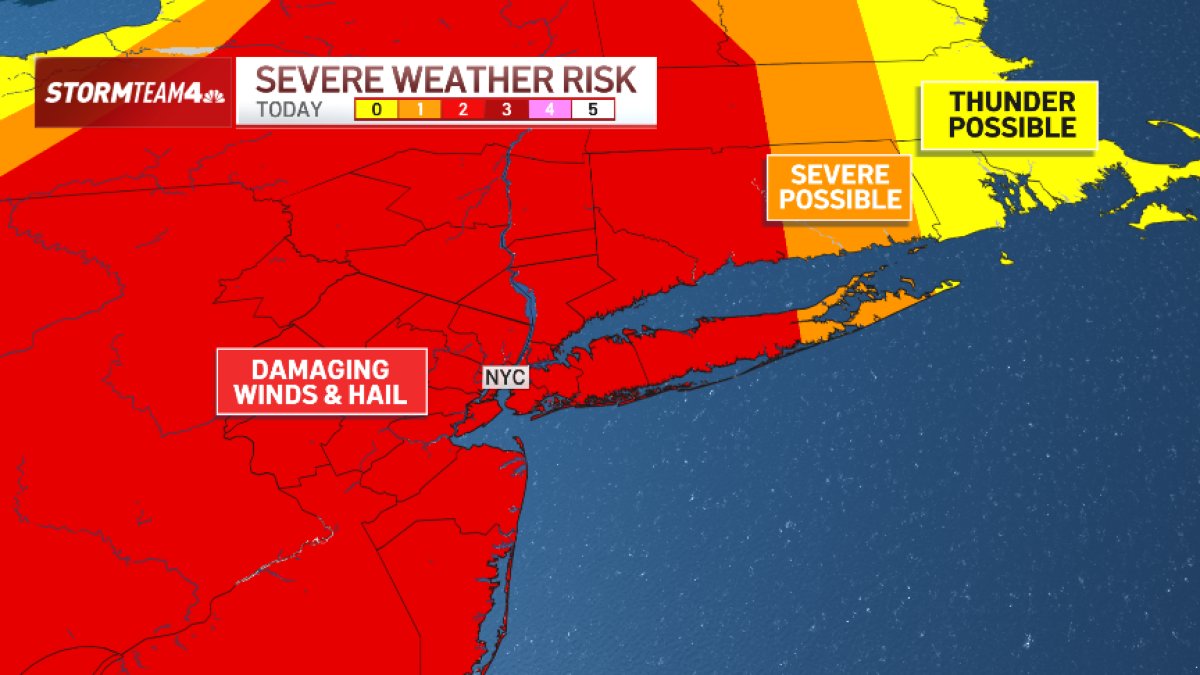 Damaging winds, hail threaten NYC area as extreme heat fuels strong storms