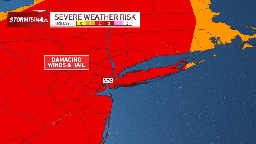 More extreme heat before threat of strong storms, damaging winds returns to NYC
