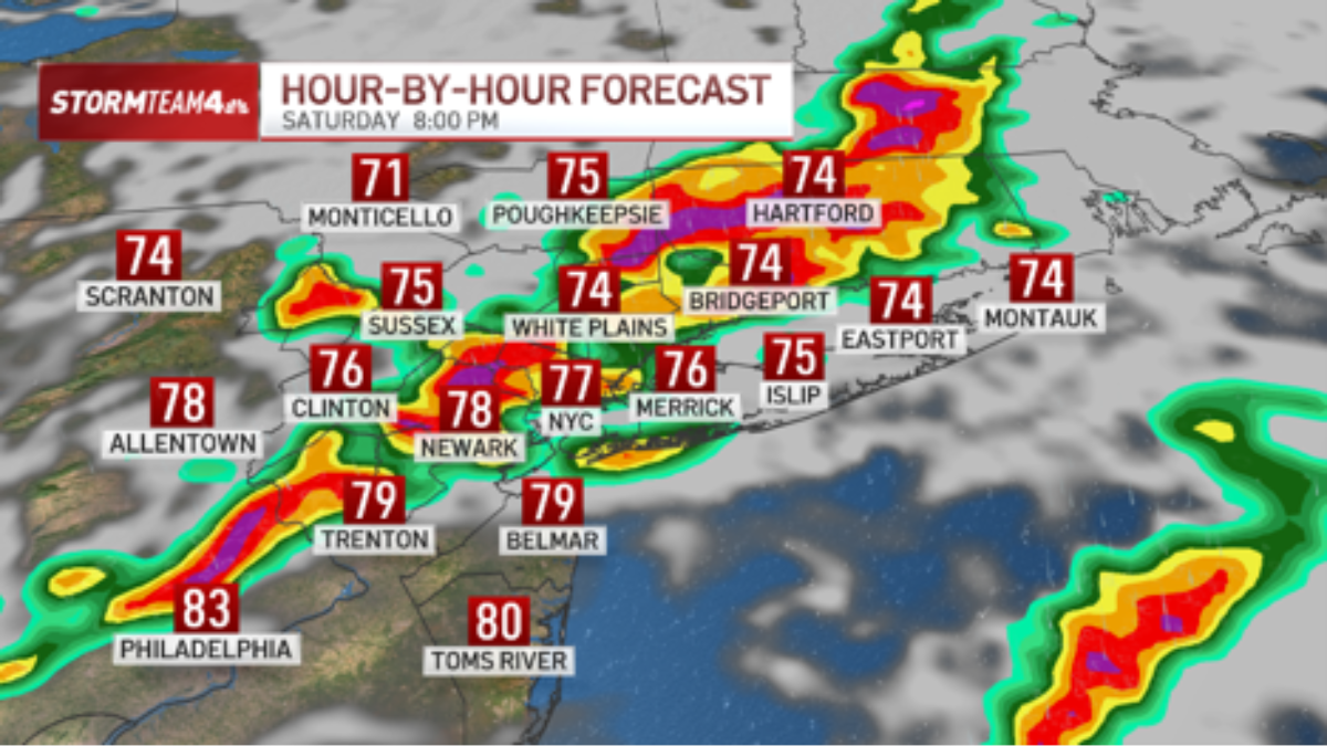 Radar horário de sábado. tempestades ameaçam tornados, inundações – NBC Nova York